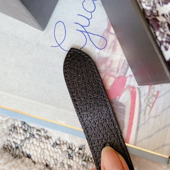 NIB Gucci Marmont Double G Black Leather Adjustable Bracelet Size L $490.00 - Picture 6 of 8